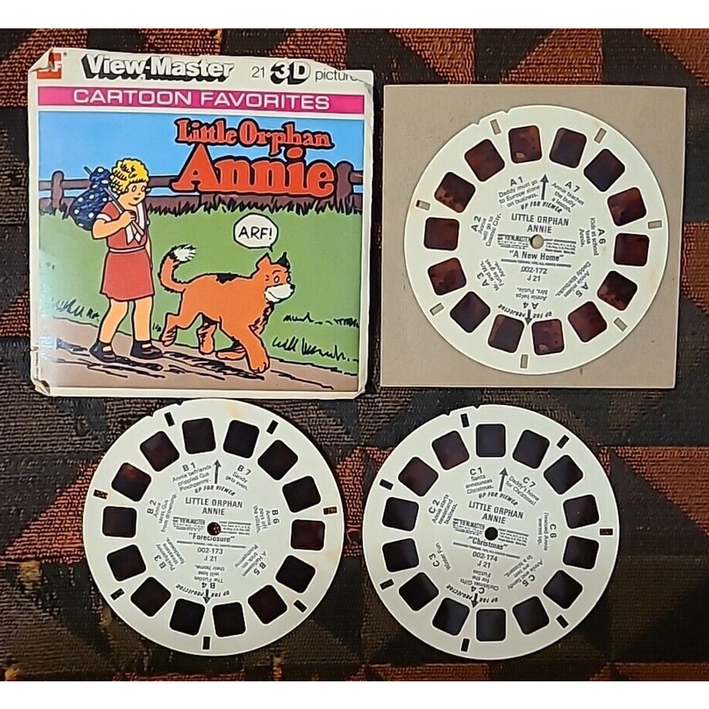 Little Orphan Annie View Master J 21 With 3 Reels, Cover Sleeve Vintage 1978
